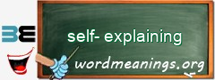 WordMeaning blackboard for self-explaining